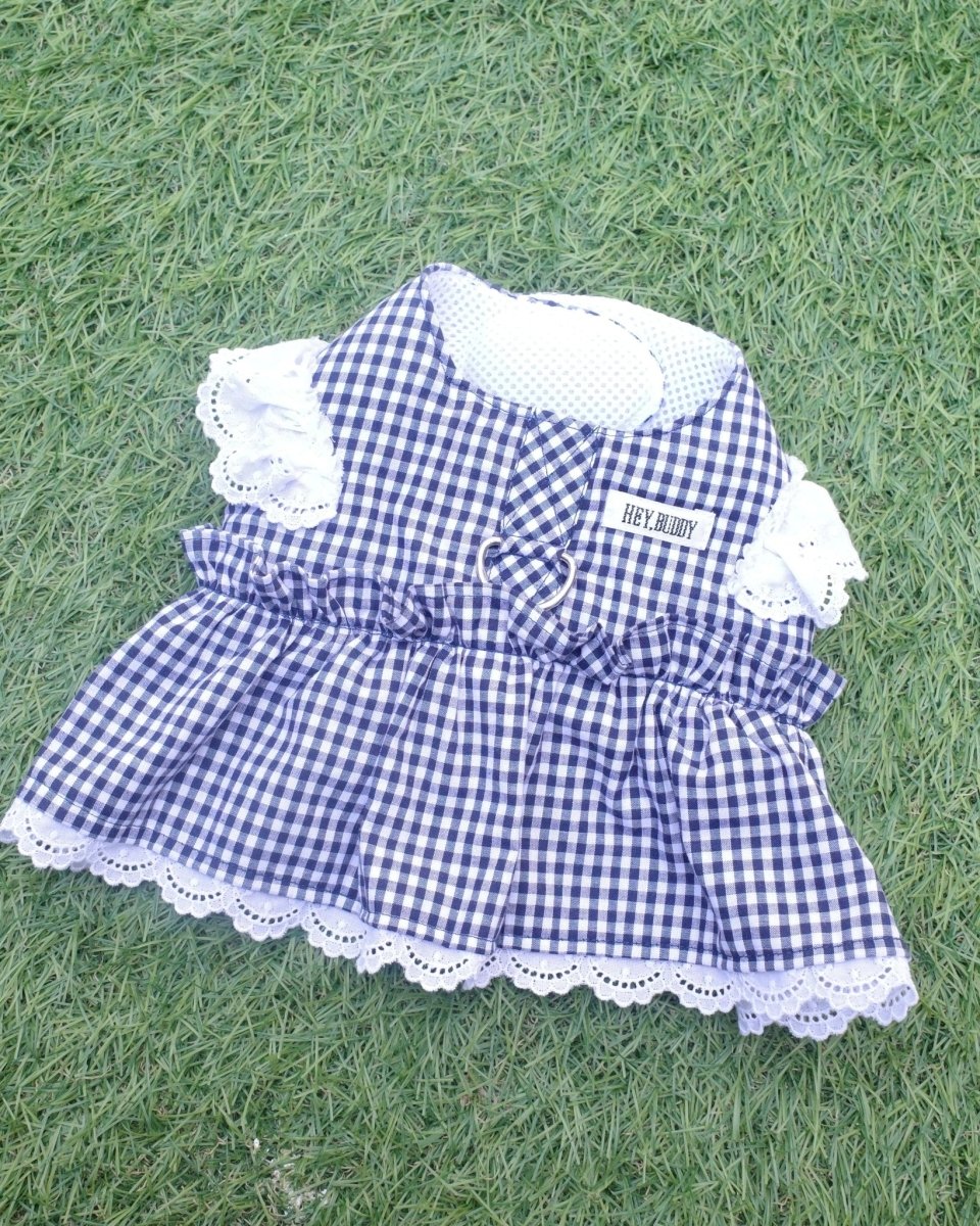gingham check lace harness - HEY,BUDDY