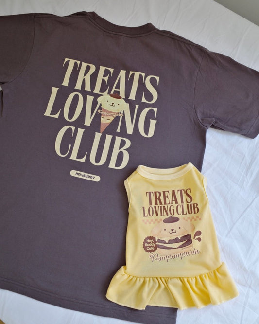 【POMPOMPURIN】おやつ大好きくらぶ。ペアTシャツ - HEY,BUDDY