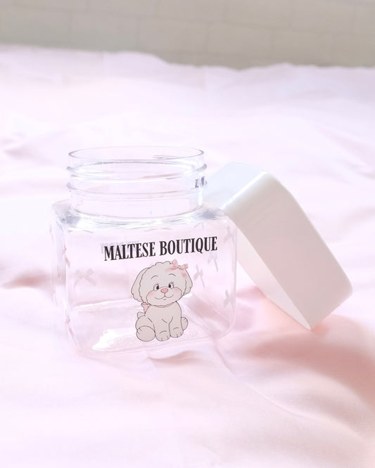 girly dog treats bottle