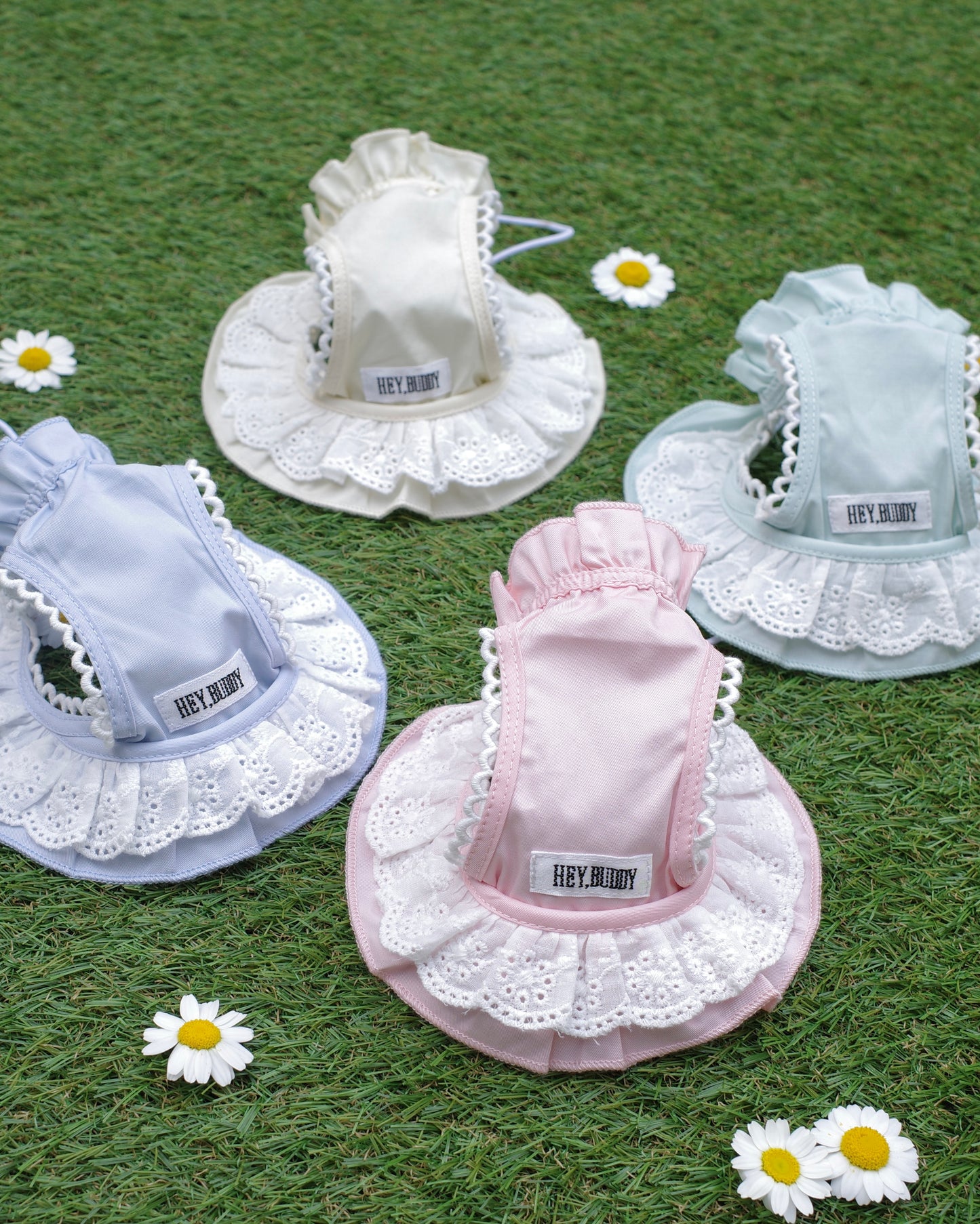 pastel lace bonnet