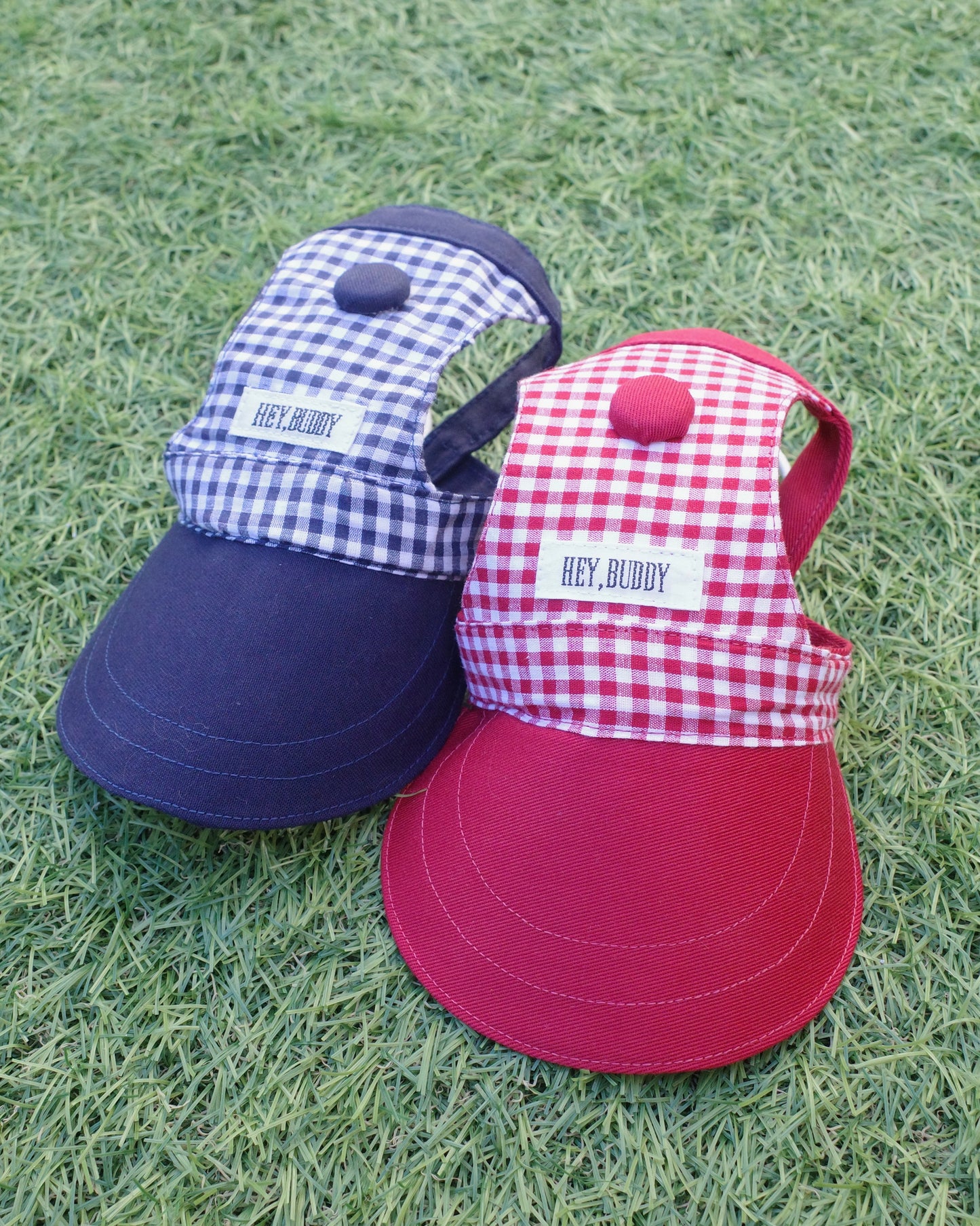 gingham check baseball cap