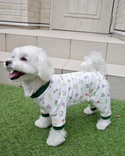 12/5発売【SANRIO CHARACTERS】総柄フラワーロンパース