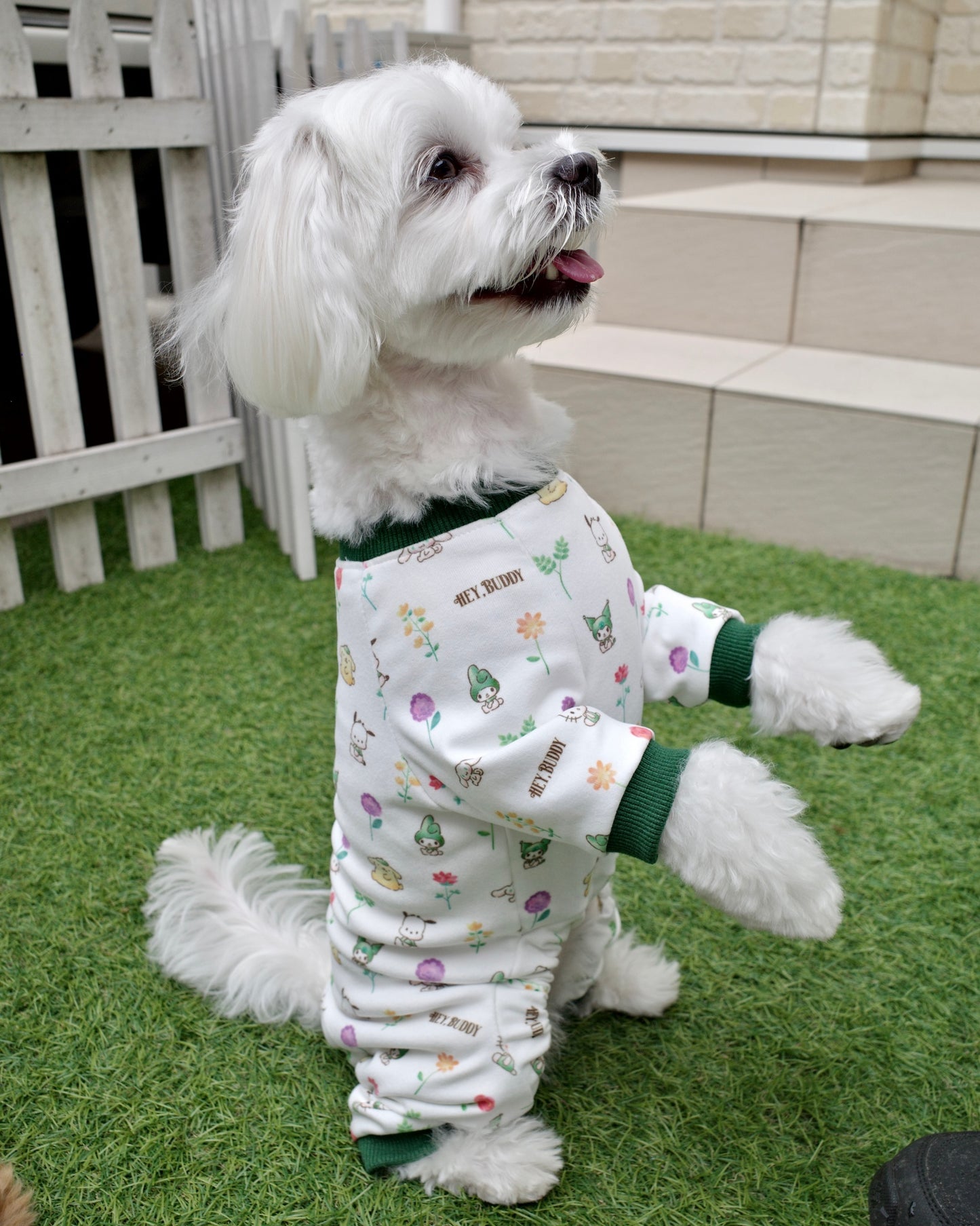 12/5発売【SANRIO CHARACTERS】総柄フラワーロンパース