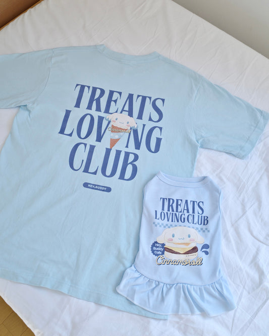 ＜10/17予約開始＞【CINNAMOROLL】おやつ大好きくらぶ。ペアTシャツ