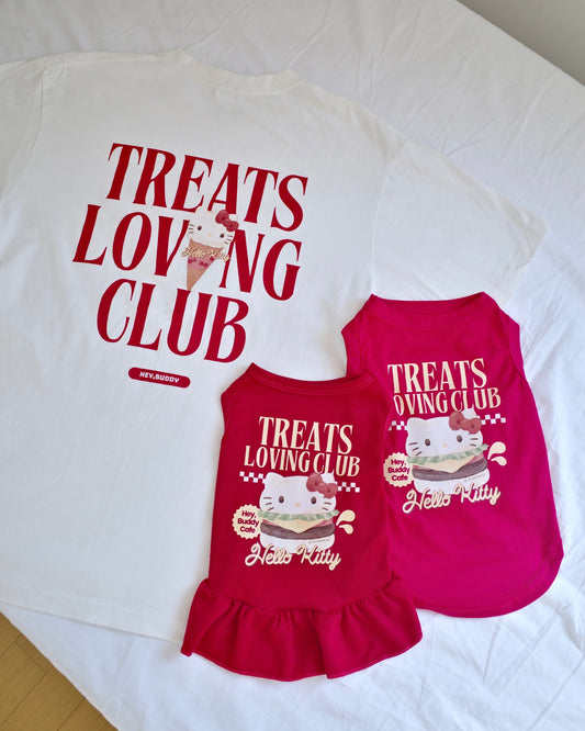 ＜10/17予約開始＞【HELLO KITTY】おやつ大好きくらぶ。ペアTシャツ