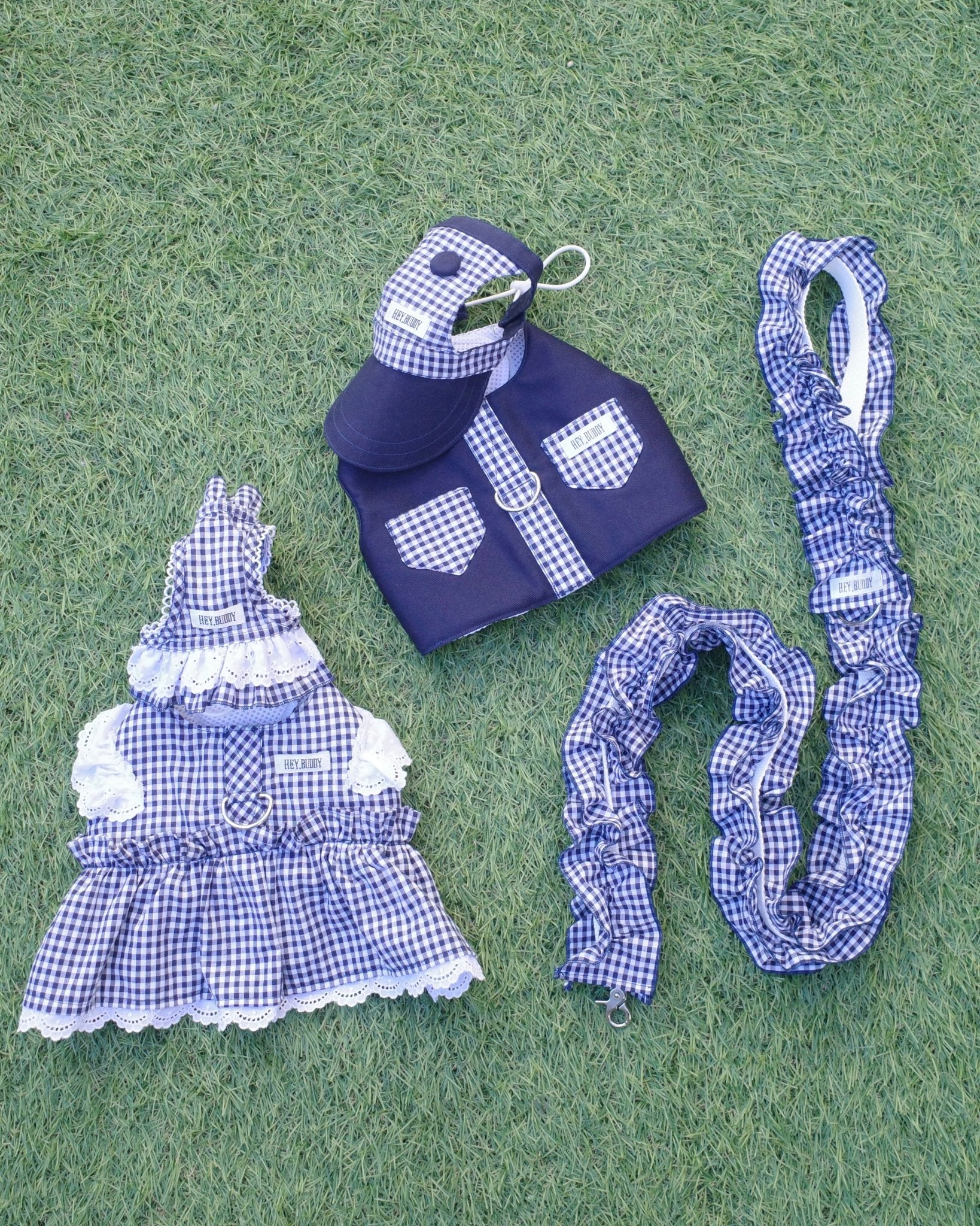 gingham check lace harness - HEY,BUDDY