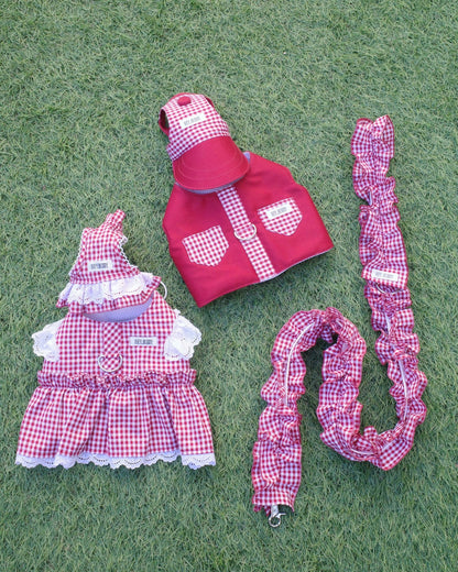 gingham check lace harness - HEY,BUDDY