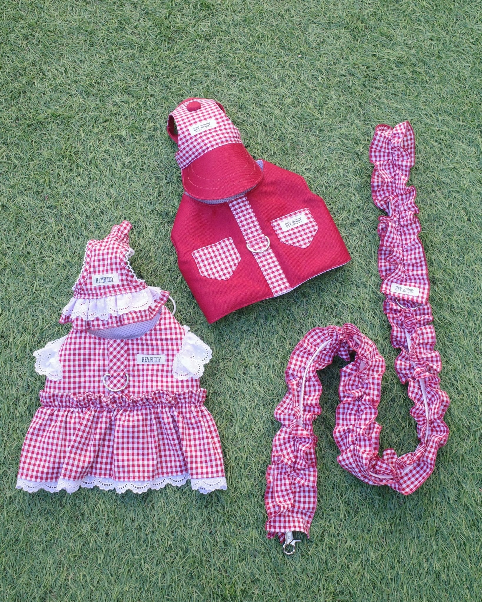 gingham check vest harness - HEY,BUDDY