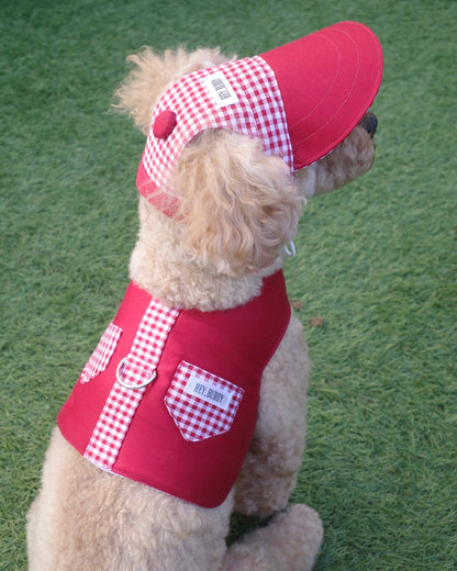 gingham check vest harness - HEY,BUDDY