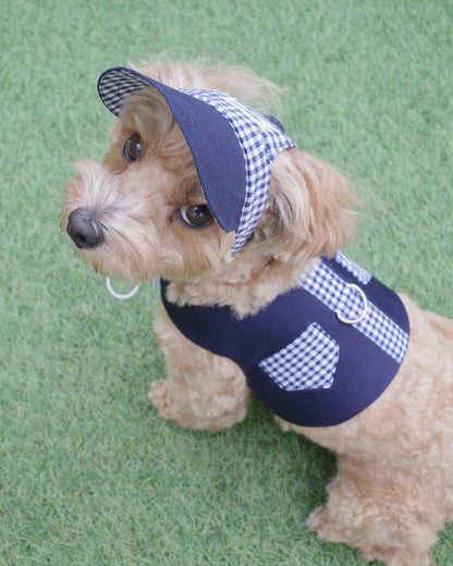 gingham check vest harness - HEY,BUDDY