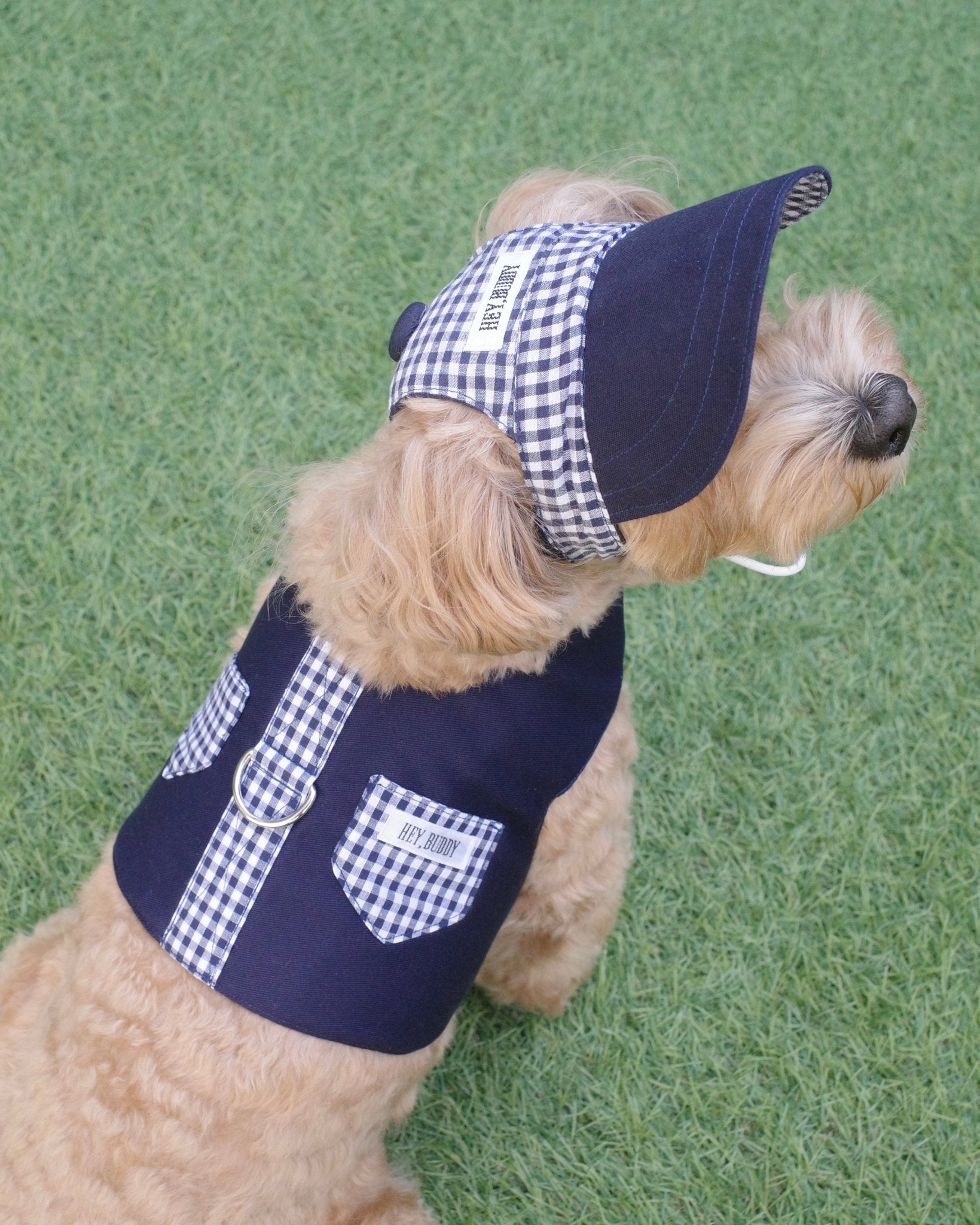 gingham check vest harness - HEY,BUDDY