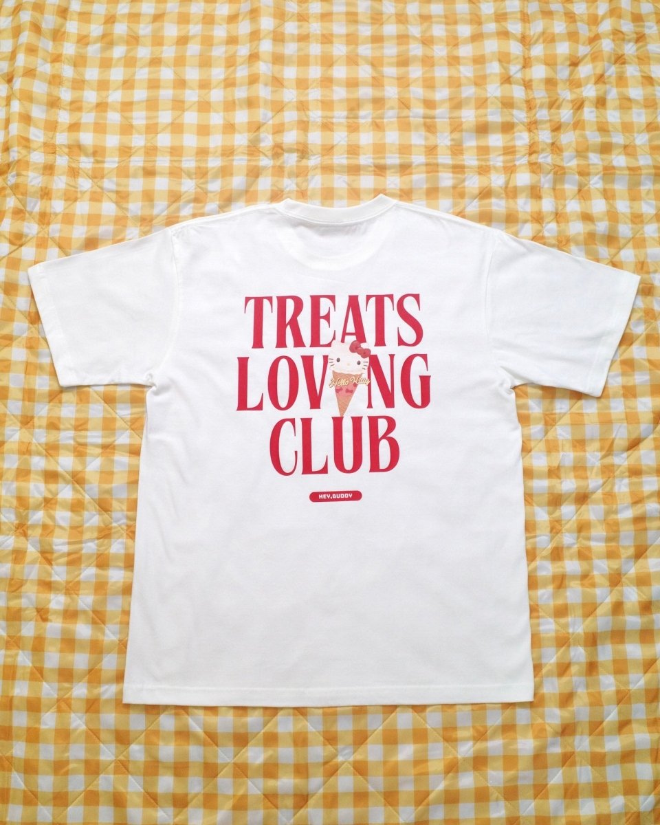 【HELLO KITTY】おやつ大好きくらぶ。ペアTシャツ - HEY,BUDDY