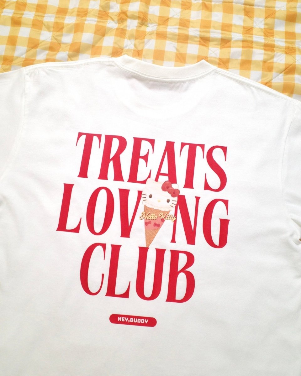 【HELLO KITTY】おやつ大好きくらぶ。ペアTシャツ - HEY,BUDDY