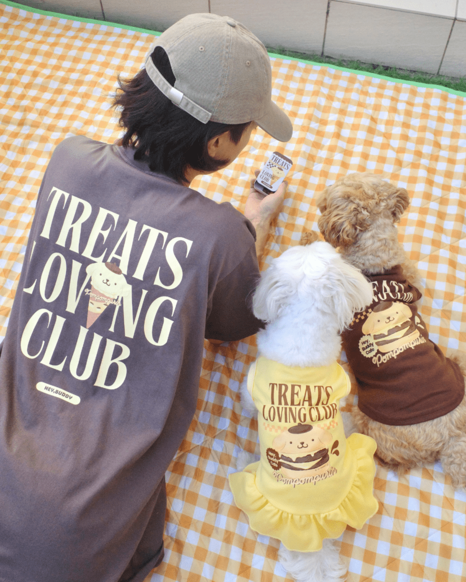 【POMPOMPURIN】おやつ大好きくらぶ。ペアTシャツ - HEY,BUDDY